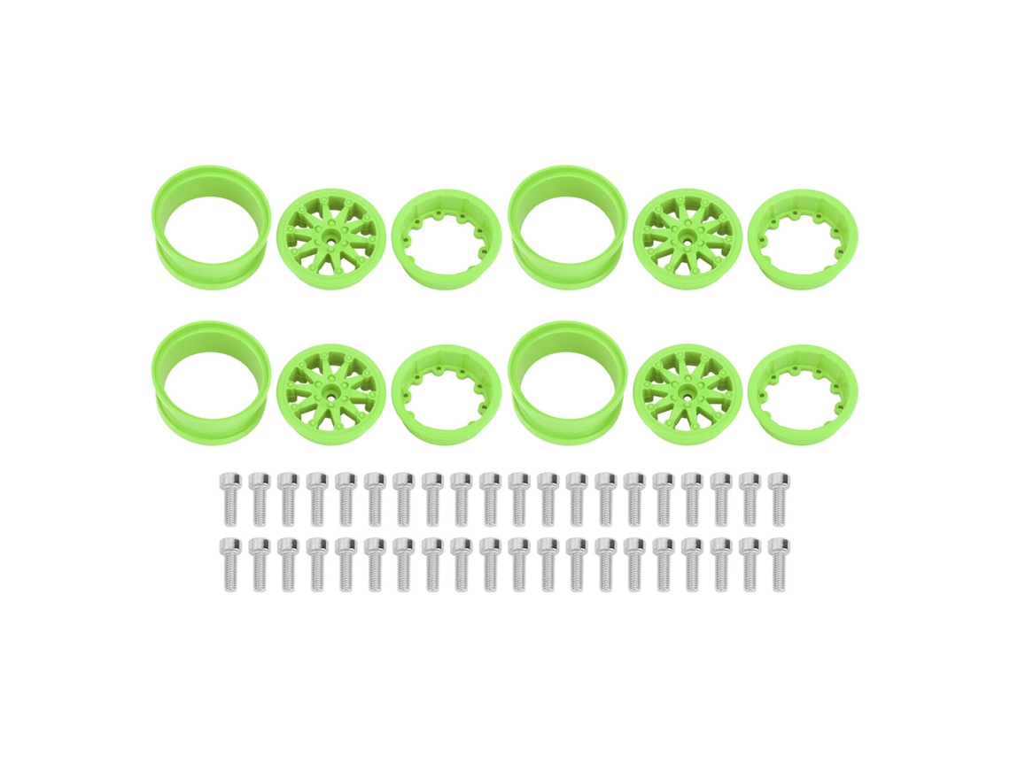 Mali jogo de 4 Aros de Nylon 2.2 Polegadas para Carros Rc Axial Scx10 Wraith Rr10 1/10 Verde