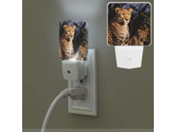 Luminária De Parede Com Sensor Crepuscular Em Formato Leopardo, Luz Branca Quente, Tamanho Compacto E Led Com Botão Liga