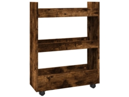 Narrow Storage Trolley, Narrow Storage Trolleys Vidaxl Marrom Madeira Processada (n/a)