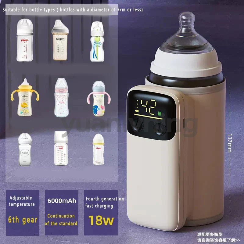Aquecedor De Leite Portátil Com Temperatura Constante (18w 6000mah), Que Aquece E Mexe O Leite.