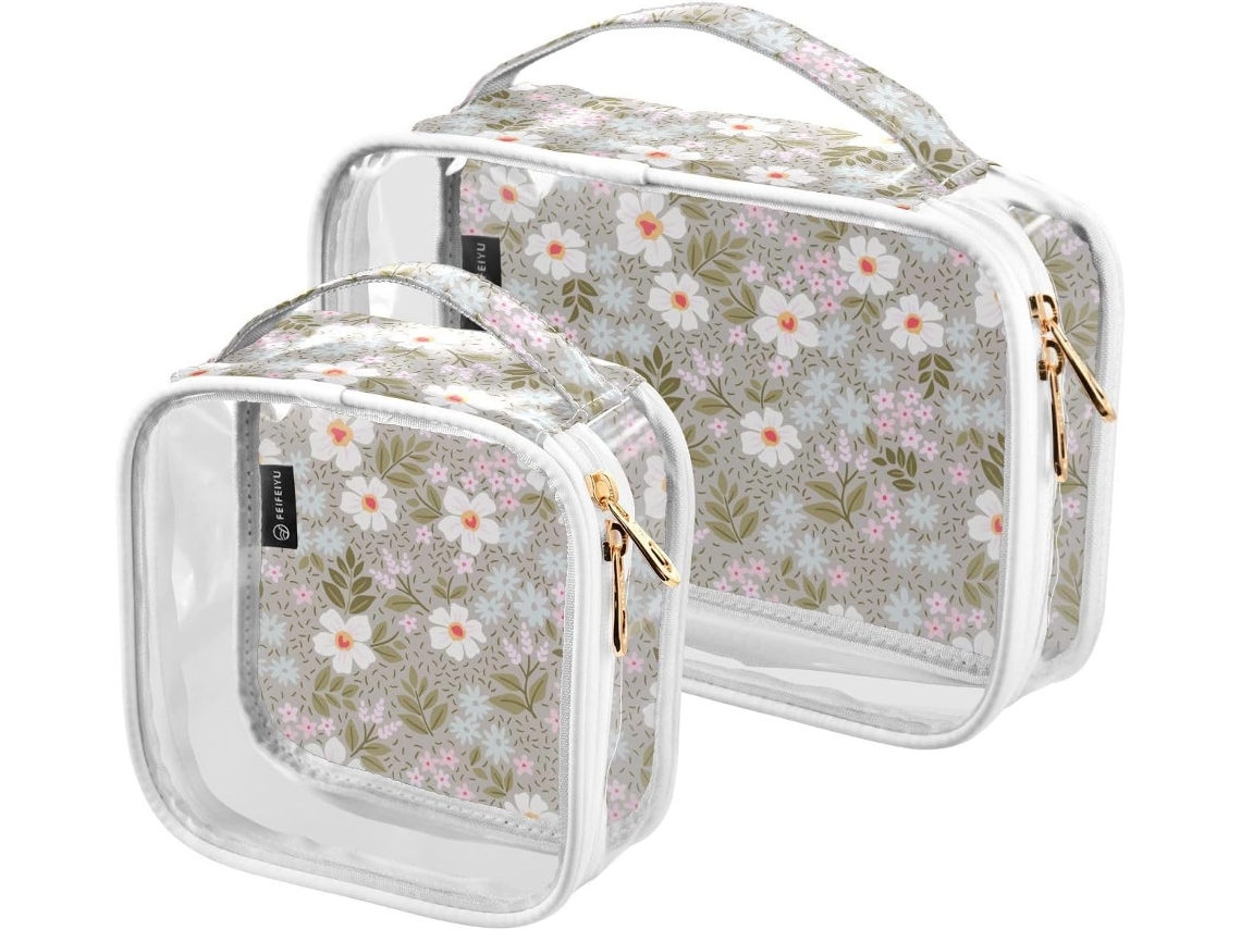Conjunto Kutsu com Nécessaires Estampa Floral Impermeáveis | S/MARCA