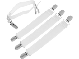 Pretyzoom Conjunto De 4 Tiras Fixação Ajustáveis Em Cores Claras Para Capas Tábua Passar Roupa E Cobertores, Com Fixação