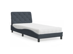 Vidaxl Cama com Colchão 80x200 Cm Veludo Cinzento escuro