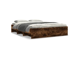 Bed Frame, Bed Frames Vidaxl Marrom Madeira Processada (160 X 200 Cm)