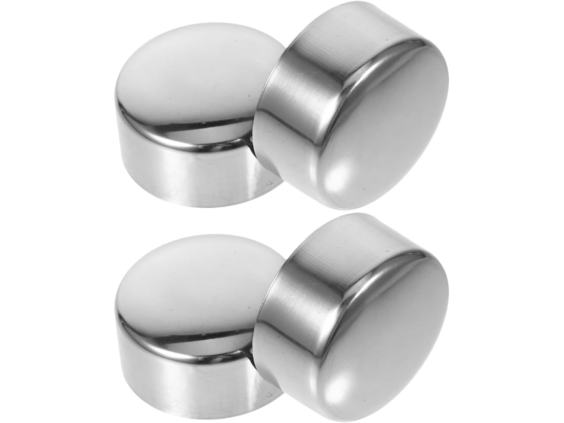 Inoomp Tampas de Extremidade Redondas de Metal para Corrimão, 50 Mm, 4 Peças, para Áreas Residenciais e Comerciais, CHABERLU