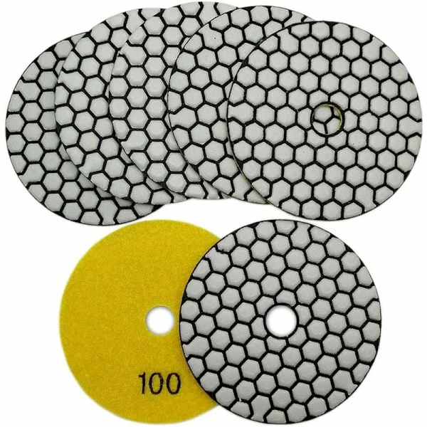 Disco de Polimento Diamantado a Seco 4" 100mm para Mármore, Granito, Pedra e Concreto Compatível com Várias Marcas BRILVIBERA (100)