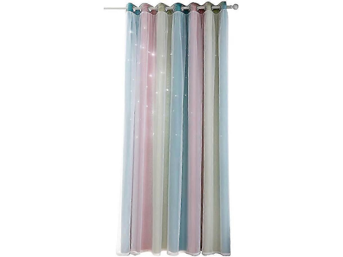 Cortinas Blackout Com Isolamento Térmico E Estrelas 100 Poliéster, Para Sala De Estar, Quarto, Quarto Infantil, Rosa, 1 Peça C 134 Cm X A 240 Cm