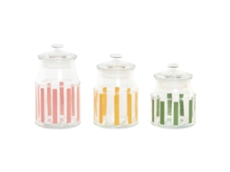 Conjunto De 3 Potes Home Esprit Multicolor Riscas Moderno 1 L 1,2 L 3 Peças