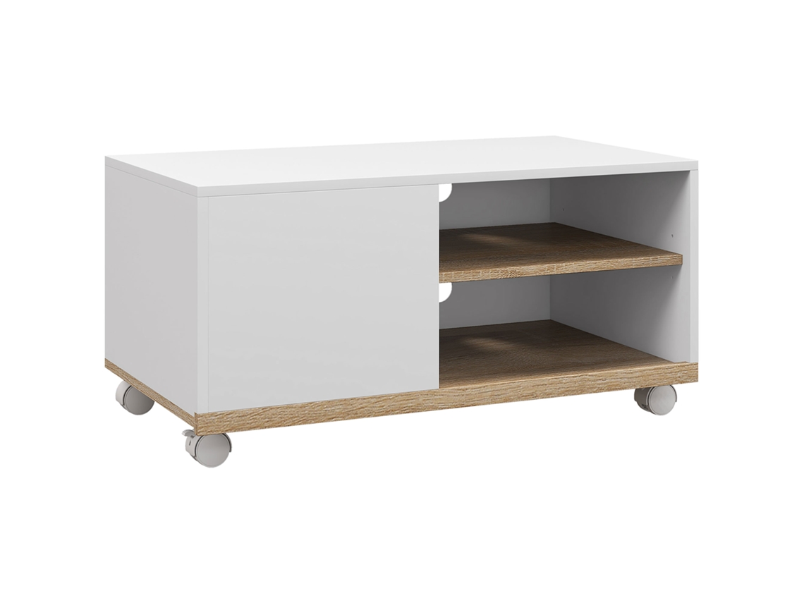 Móvel Moderno para Sala com Roda, para TV até 42 polegadas, 80x45x39,5cm branco LAMAISON