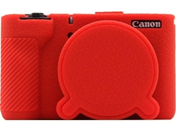 Capa Protetora Silicone HEXINYIGJLY para Canon Powershot V1acesso Tripétampa Objetiva, Películas Ecrã Vermelho