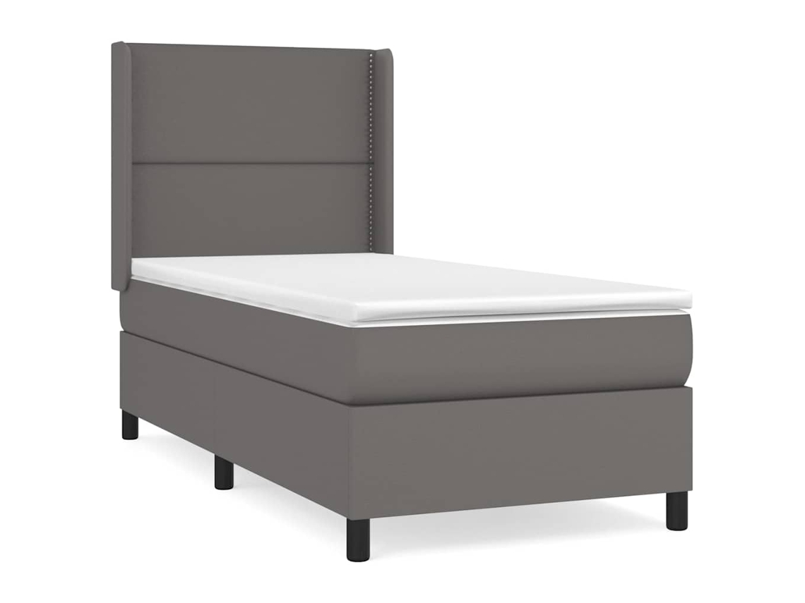 Box Spring Bed, Box Spring Beds Vidaxl Cinzeto Couro Artificial (100 X 200 Cm)