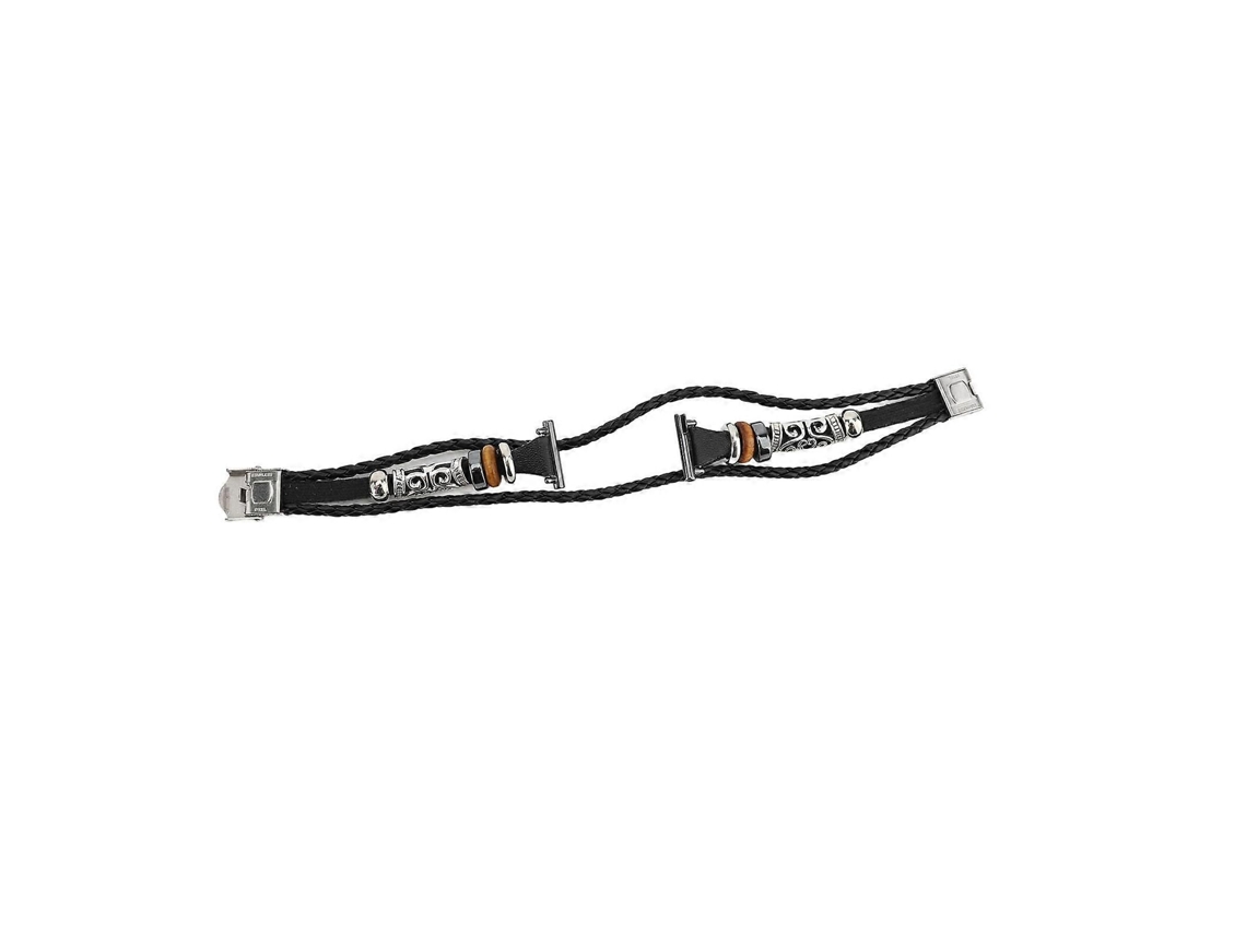 Pulseira De Couro Pu Étnico Vintage Para Smartwatch, 20 Mm, Preta.