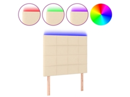 Cabeceira Cama C/ Led Tecido 100x5x118/128 Cm Crème MAISON EXCLUSIVE