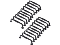 20 Puxadores Pretos para Portas, 96 mm BRILVIBERA