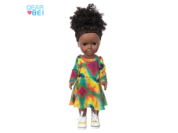 Boneca de Vinil de 35 Cm , Pele Negra Africana, Brinquedo Infantil, Bebê Realista. MDUG (14 Polegadas)