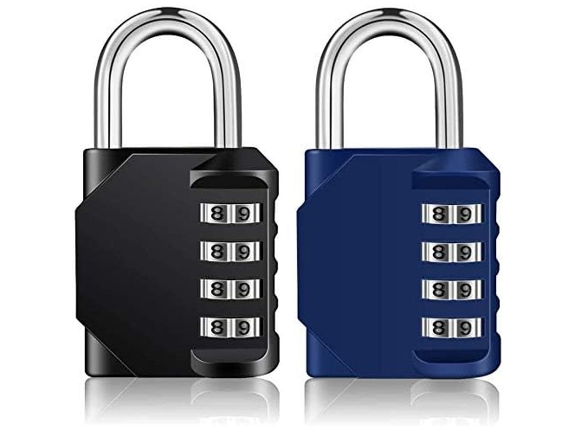 Cadeado De Combinação 4 Dígitos, Resistente Ao Clima Para Armários De Ginásio, Escola, Portões, Sheds, Garagens (preto Azul)