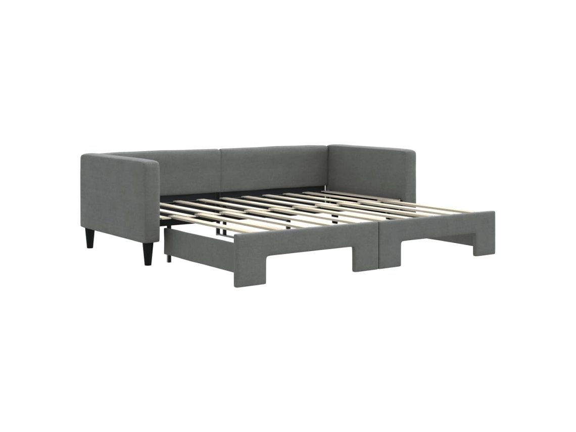 Sofá-cama Com Gavetão Vidaxl Cinzeto Tecido