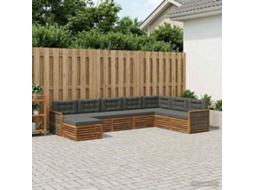 Vidaxl Conjunto De Sofás Para Exterior 8 Unid. Natural E Antracite