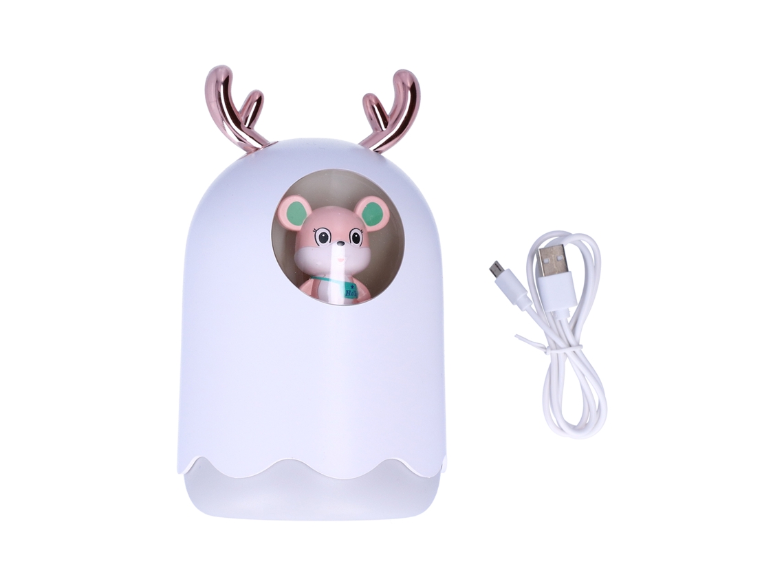 Umidificador De Ar Para Mesa Usb Com Difusor De Aromaterapia E Luz Noturna 300ml