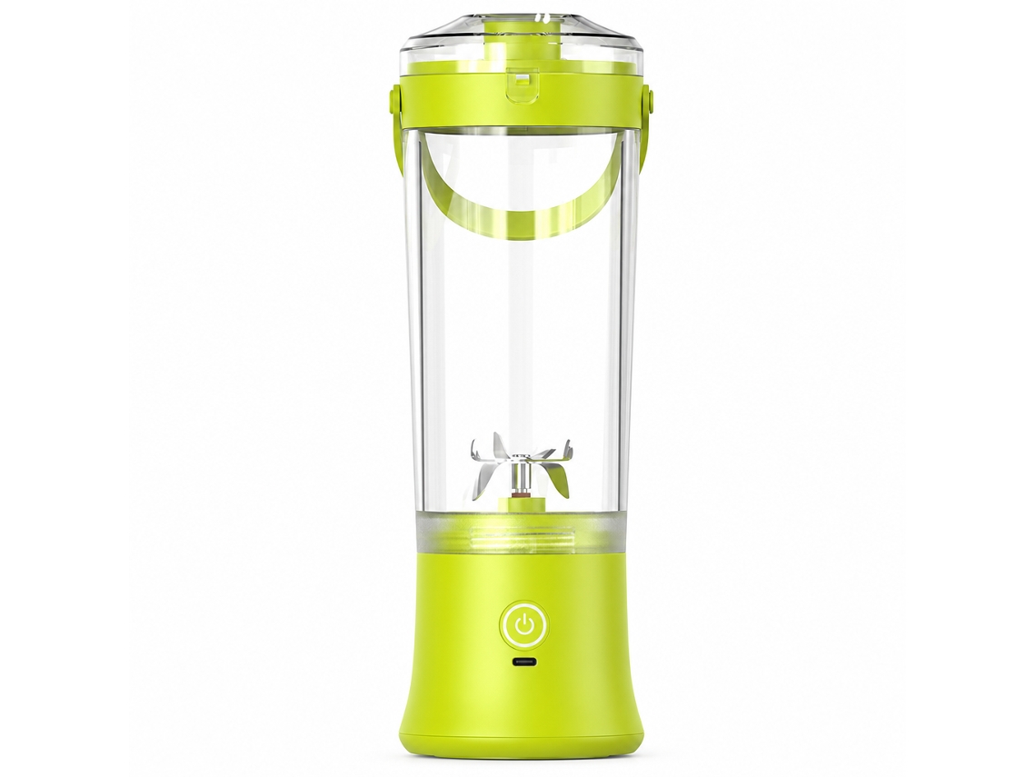 Liquidificadora Portátil Elétrica Multifuncional Para Sumos E Batidos, Copo De Mistura Verde-amarelo