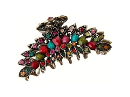 2026 pinza para Cabelo de Flores Retrô para Mulheres e Senhoras Acessório de Banho para Cabelo Grosso Clamp Fancy Colorido