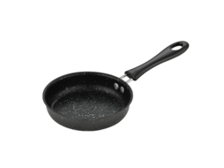 Mini frigideira antiaderente de 12 cm para ovos, omeletes, panquecas e café da manhã. Base resistente e compatível com fogões elétricos, a gás e de indução.