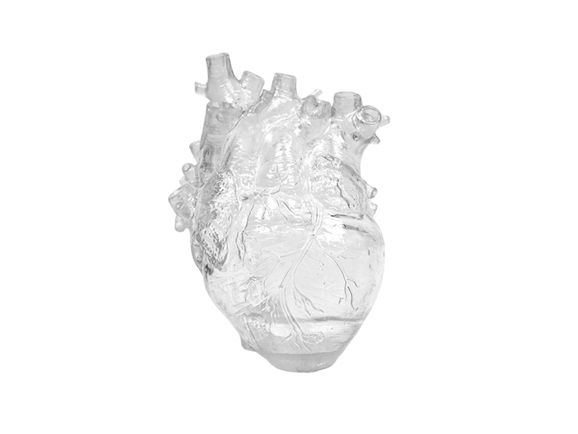 Vaso Coração Transparente Decoração Criativa Simulada