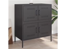 Vidaxl Aparador 68x39x79 Cm Aço Preto