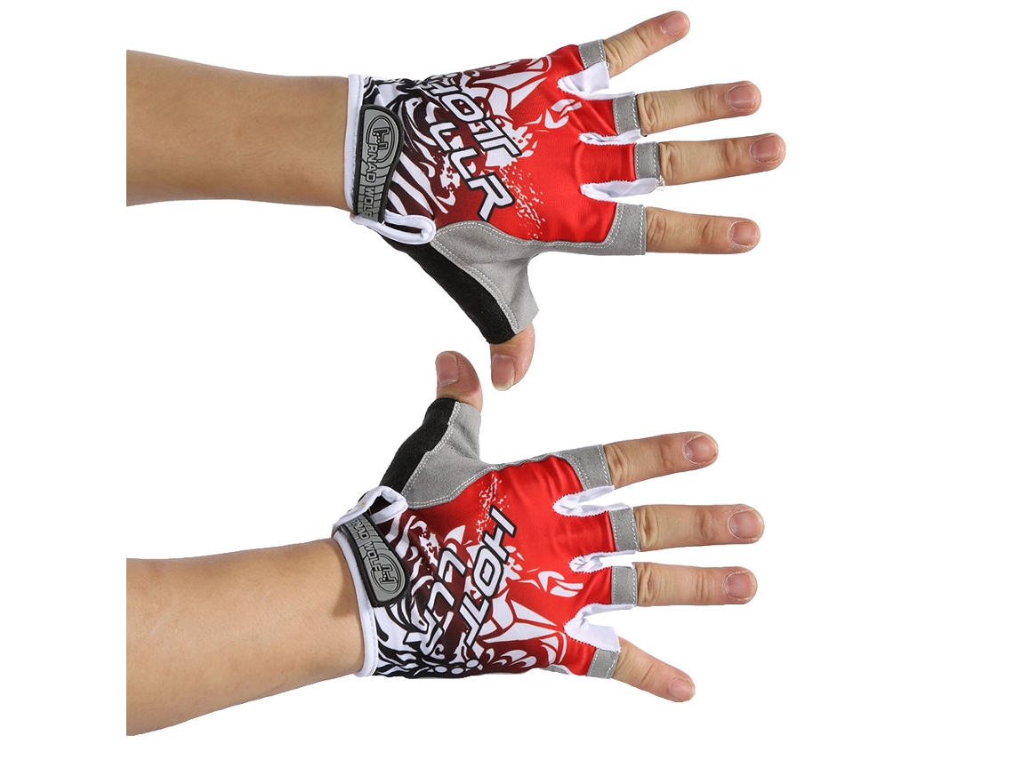 Luvas De Ciclismo De Verão Com Meia Dedo, Respiráveis Antiderrapantes E Amortecidas Vylara (vermelhas Xl)