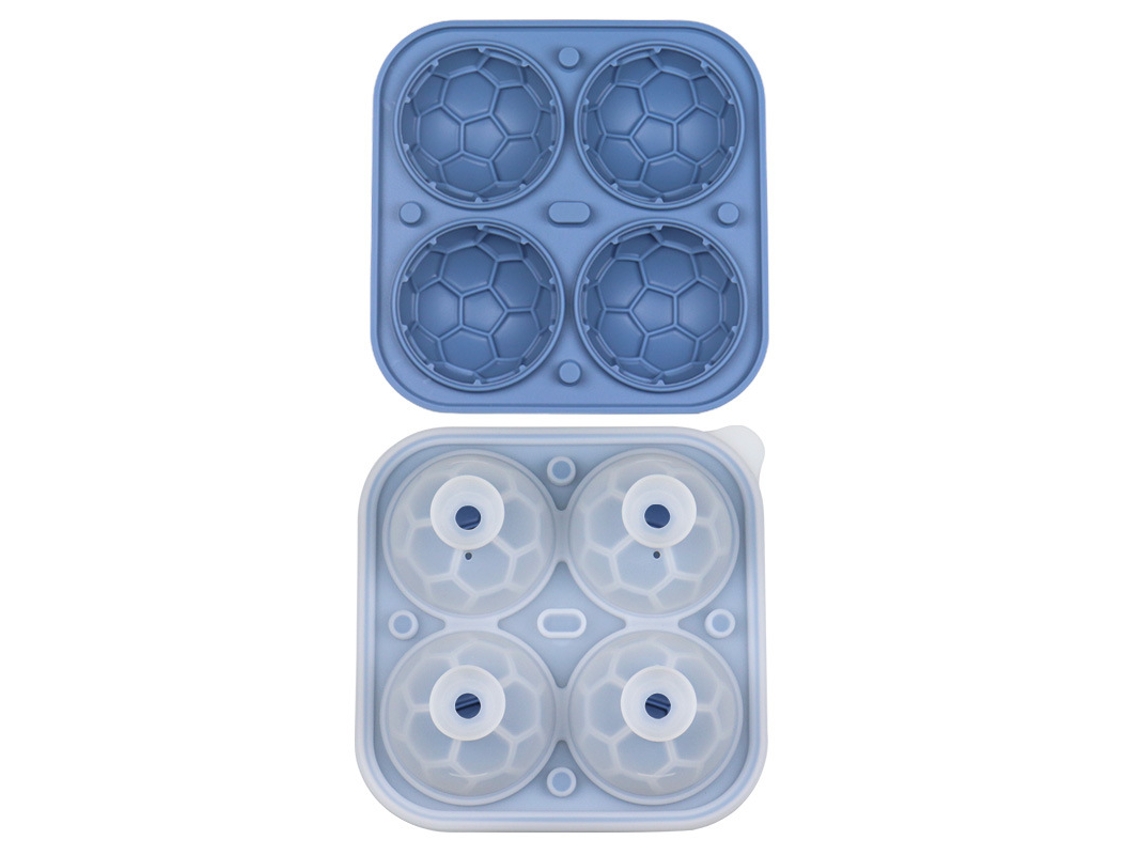 Forma De Gelo Em Forma De Bola De Futebol Com 5 Cm De Diâmetro, Ideal Para Whisky/cocktails/cera Derretida/velas Azul Hexinyigjly