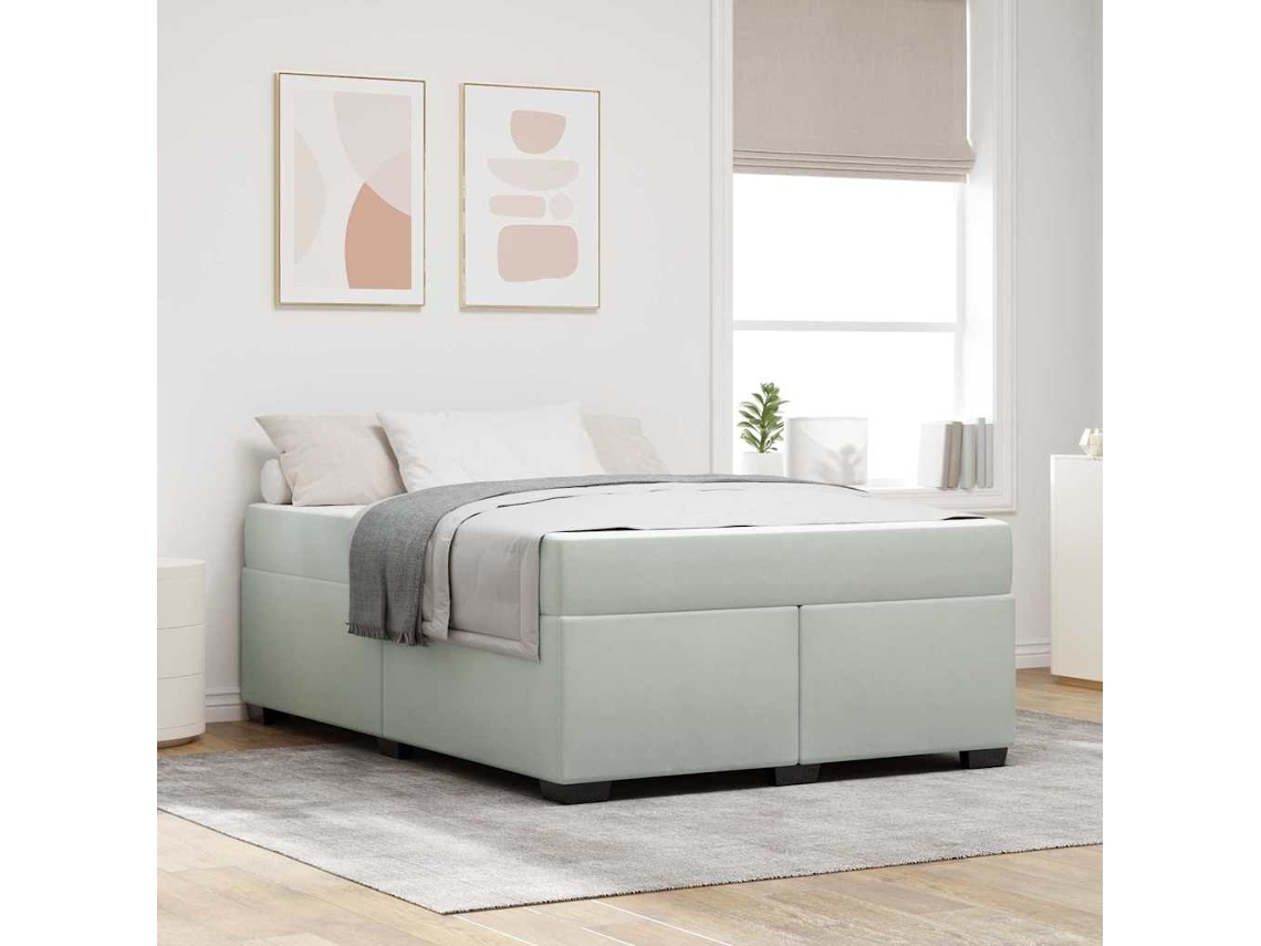 Vidaxl Estrutura Da Cama Cinzento-claro 140 X 200 Cm Tecido