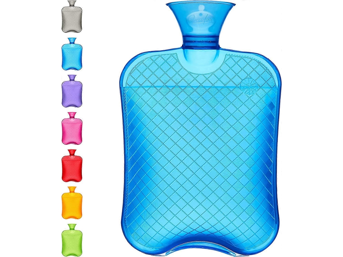 Garrafa de água Quente Premium Classic de 1,8 litros, para aliviar o sono, azul.