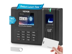 VEVOR Controle de Tempo para Funcionários Relógio 3.000 Impressões Digitais (Outlet Grade A)