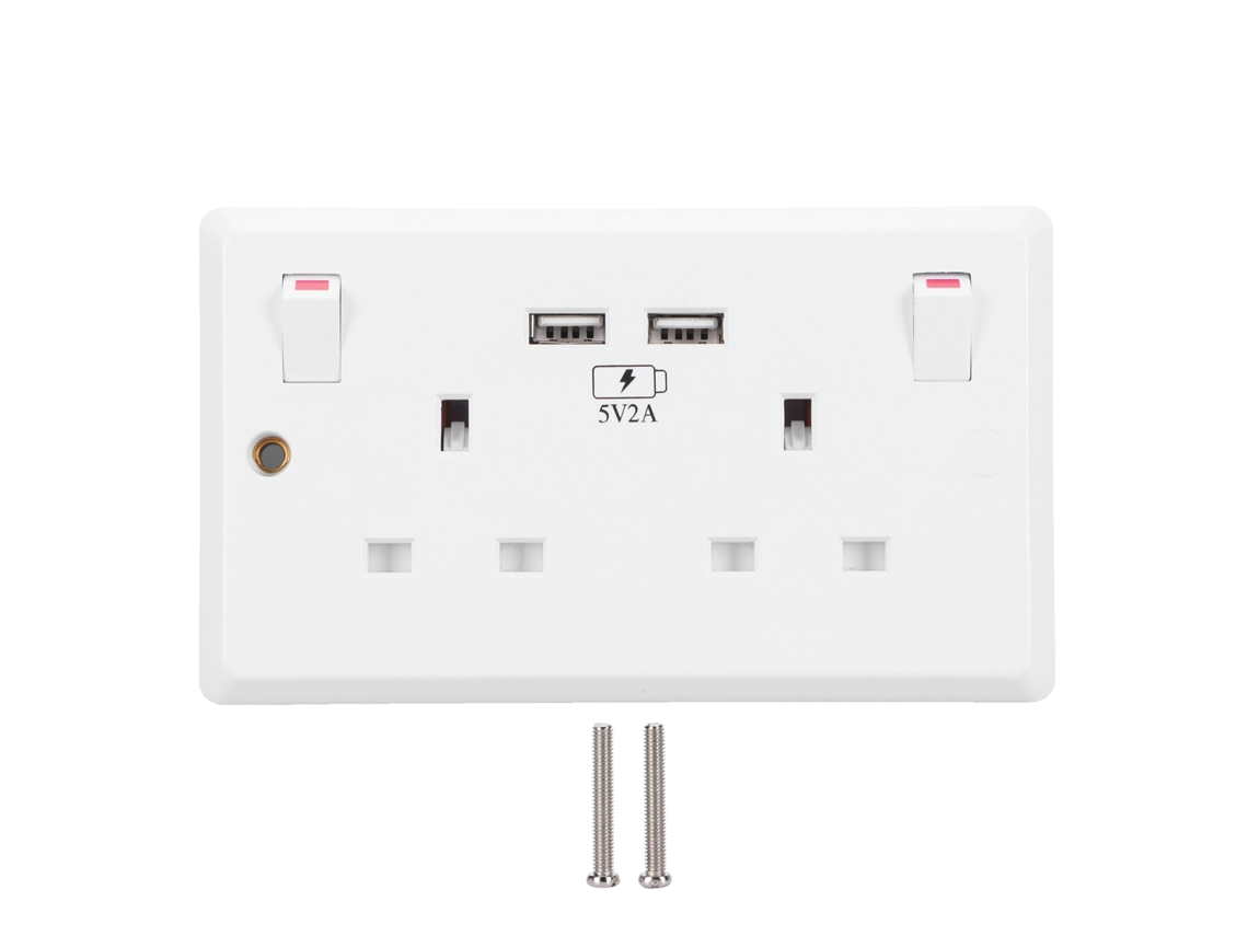 Tomada De Parede Usb 250v Reino Unido Com Interruptor E Carregador Inteligente Laxiscreed