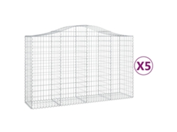 Gabion Basket, Gabion Baskets Vidaxl Prateado Ferro (200 X 50 X 120/140 Cm)
