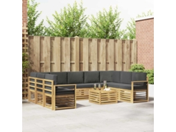 Vidaxl Conjunto De Sofás Para Exterior 10 Unid. Branco E Antracite
