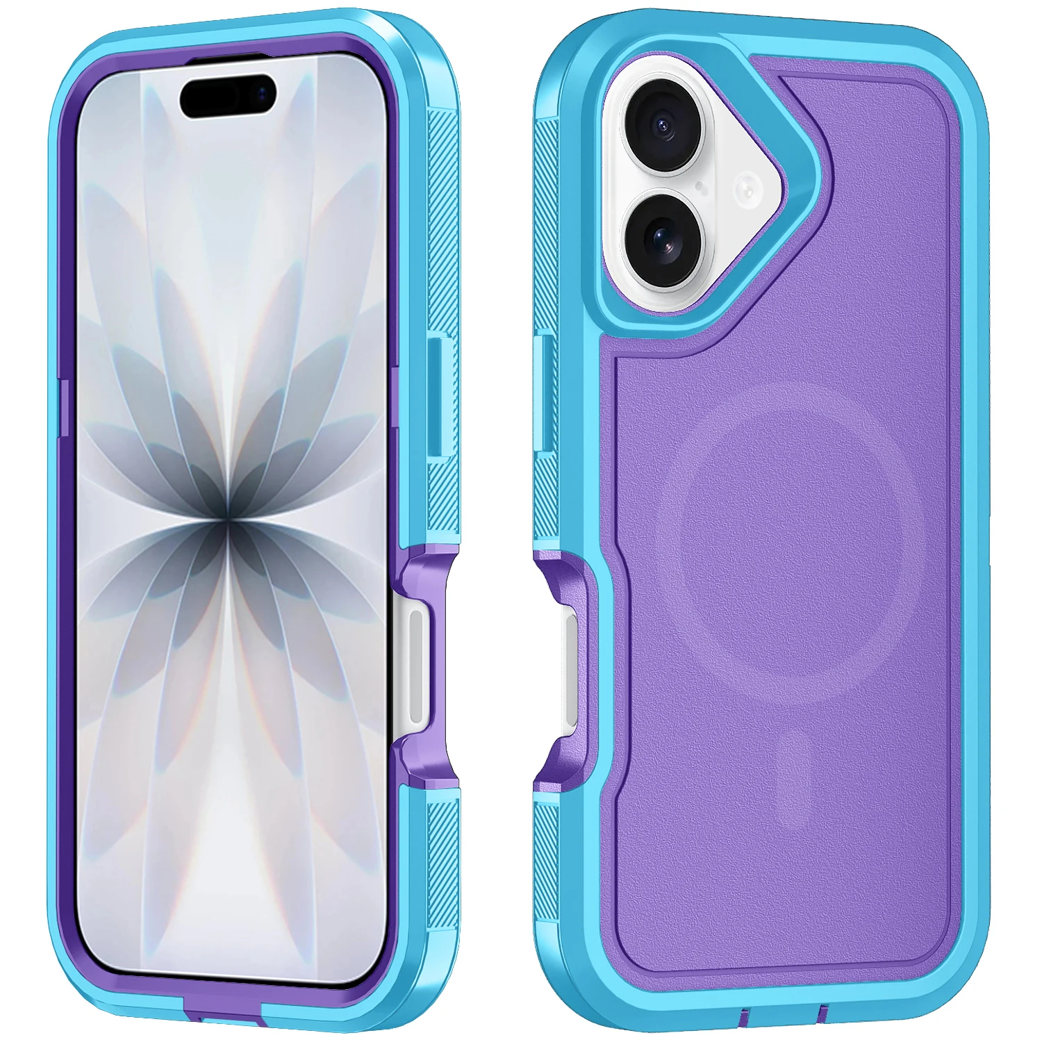 (roxo-azul, Iphone 17) Capa Protetora Robusta, Magnética, Resistente A Impactos E Arranhões.