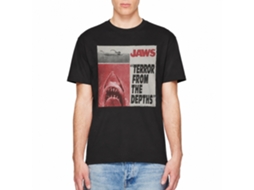 Rockinstone Jaws Movie Newspaper Black Adult T-shirt Size:l