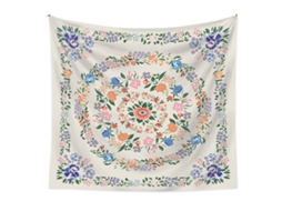 Tapeçaria Mandala Floral Esboço de Planta para Decoração de Quarto RNEMITERY