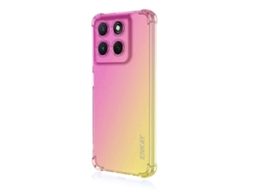 Capa Traseira De Tpu Enkay Espessada Com Quatro Cantos E À Prova De Quedas Para Motorola Moto G86 5g, Rosa E Dourada