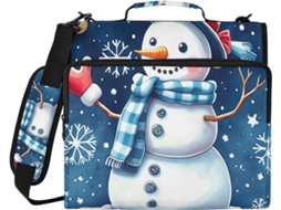 Pasta Organizadora De Inverno Com Boneco Neve Azul E Branco Fofo, Estojo Com Zíper E 3-argolas, Capa Impermeável
