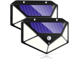 LUMINÁRIA SOLAR com 100 LEDs, sensor de movimento, ângulo ajustável para exteriores AQUAFORGE