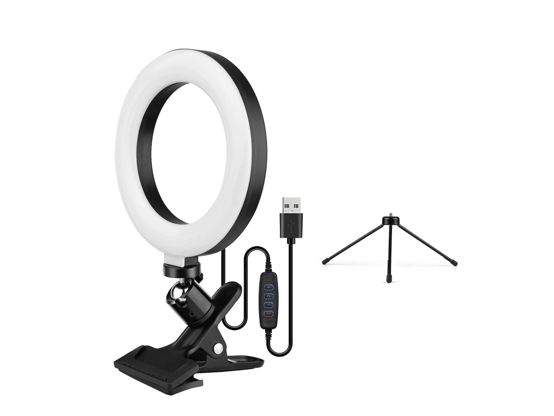 Luz De Anel Para Selfie De 6,3 Polegadas, 2700k-5500k, Com Suporte De Pinça E Tripé De Mesa, 3 Níveis De Dimerização