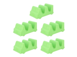 Conjunto de 5 Suportes de Tacos em Forma de Carro Ondulado, para Prato, ABS, para Cozinha, Restaurante, Verde