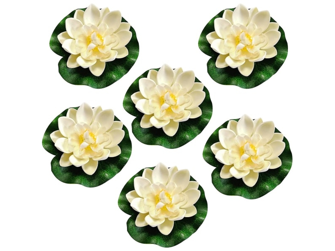 Flores Flutuantes, Lírios d'água de Lótus, Lírios d'água Artificiais, Decoração de Espuma, Lírios d'água Flutuantes Embalagem AQUAFORGE