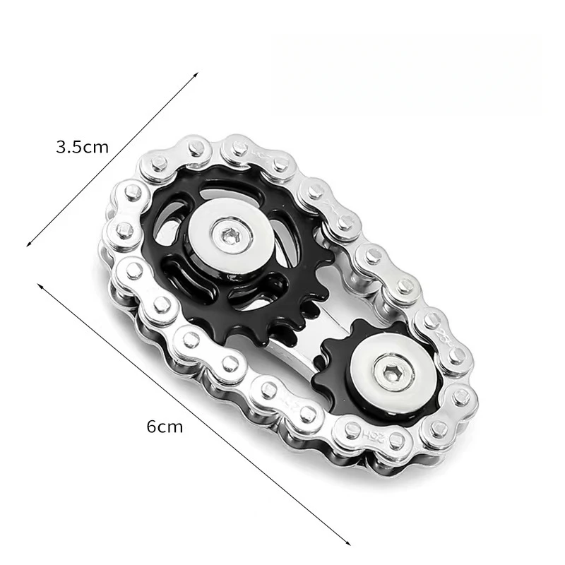 (preto) Spinner De Corrente Com Engrenagem Em Liga Metálica Para Alívio Do Estresse