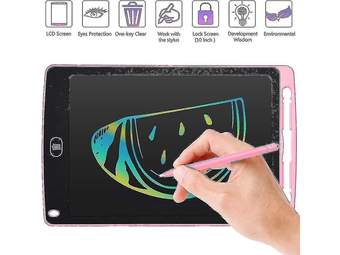 Lurelia, Tablet Lcd, 10 Polegadas, Multicolor, Colorido, Apagável, Infantil, Proteção Ocular, Portátil, Sensível Pressão