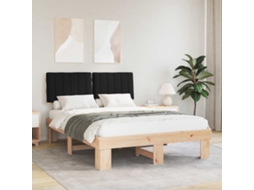 Vidaxl Estrutura De Cama Com Cabeceira Estofada Preto 140 X 190 Cm