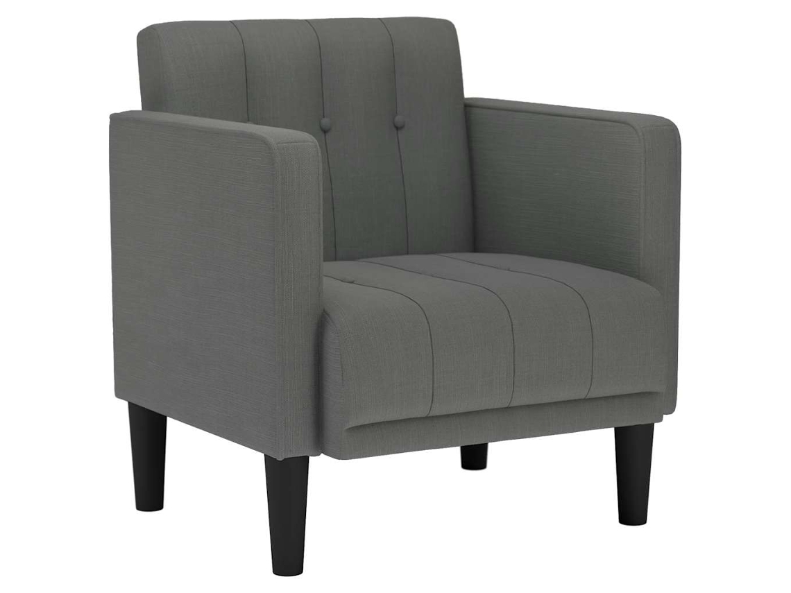 Vidaxl Poltrona Com Apoio De Braços 53 Cm Tecido Cinzento-escuro