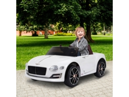 Carro Elétrico Para Crianças Bentley Gt Carro De Bateria Para Crianças De +3 Anos Velocidade 2,5-5 Km/h 108x60x43 Cm Branco